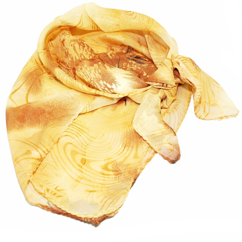 Sahra Yellow 100% Silk Scarf